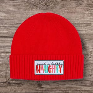 Christmas Beanie, Funny Holiday Hat, Santa Beanie, Christmas Humor, Santa Judging Hat, Beanie for girls, gift for her, Custom Beanie