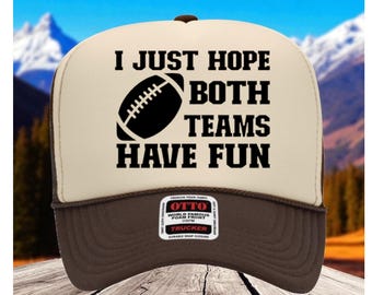 Lustiger Sport-Trucker-Hut, Sport-Mamma-Hut, beide Teams haben Spaß, kundenspezifischer Fernlastfahrer-Hut, Fußballhut, Heckklappen-Trucker-Hut, Super Bowl-Hut