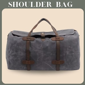 canvas  Duffle bag,  Travel Bag,  Duffel Bag, Overnight Holdall, Carry on Luggage Canvas Bag, Personalized leather Duffle bag, Gift for him