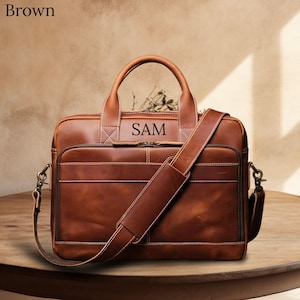 Leather Briefcase,Business Leather Briefcase, Office Briefcase, Laptop Bag, Leather bag, Gift for Him, Shoulder Bag, Men Briefcase, gift her