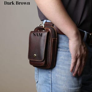 Leather Phone Bag, Phone pouch,Messenger Bag, Waist bag, Belt bag, Leather Phone purse,leather bag,  Fanny pack,Gift For Him & her