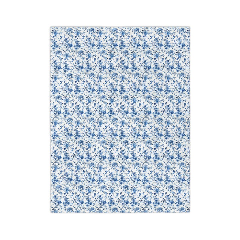 Blue and White Toile De Jouy Blanket