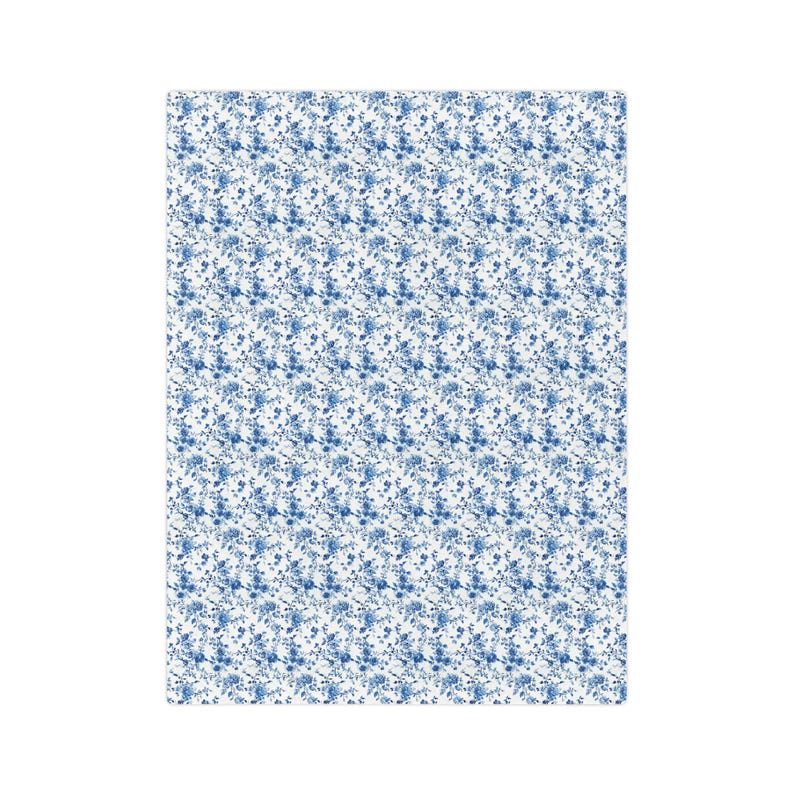 Blue and White Toile De Jouy Blanket