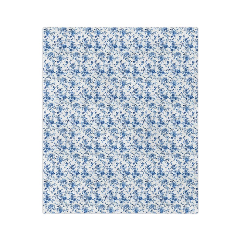 Blue and White Toile De Jouy Blanket