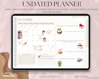 Digitale planner, ongedateerde minimale planner, digitale planner zonder datum, GoodNotes planner, digitale kalender, maandjournaal, İpad planner