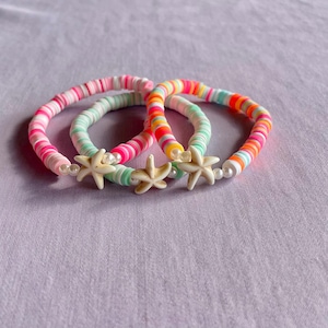 Starfish and Pearl Clay Beaded Bracelet