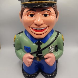 The Original Vintage Cookie COP Talking Cookie Jar POLICE MAN Fun