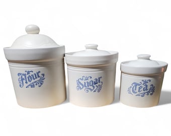 Set di contenitori vintage Pfaltzgraff Yorktowne, contenitori da cucina in stile rustico