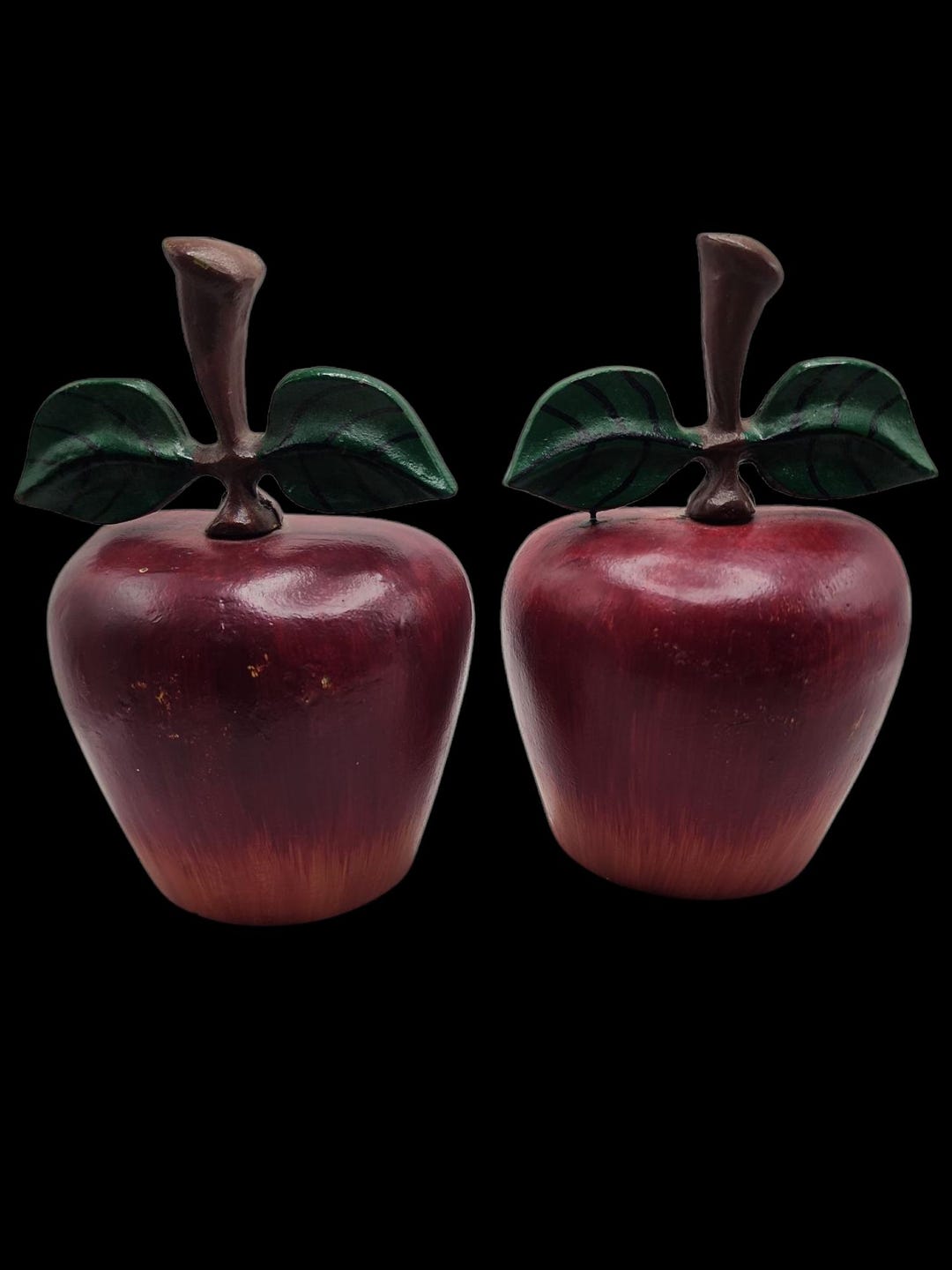 Vintage Cast Iron Apple Bookends: Hand Painted Red Delicious Set - Etsy