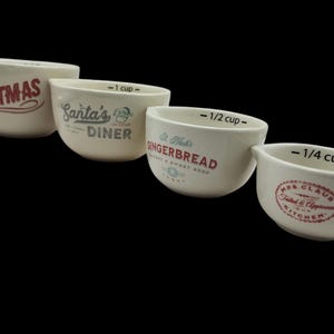 Retired Christmas Stoneware Measuring Cups