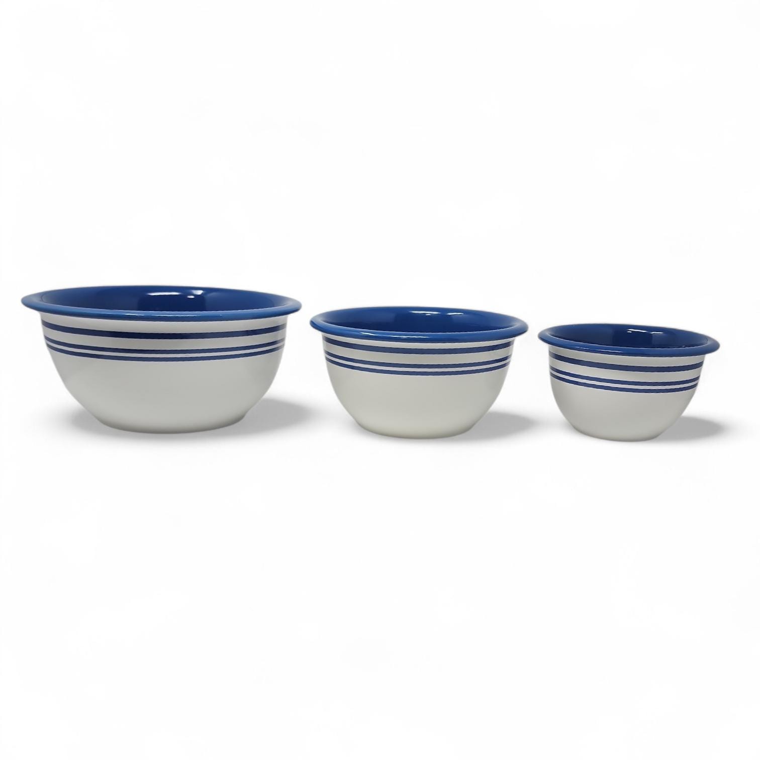 3 Corelle Coordinates Stoneware Classic Cafe Blue, Mixing Serving
