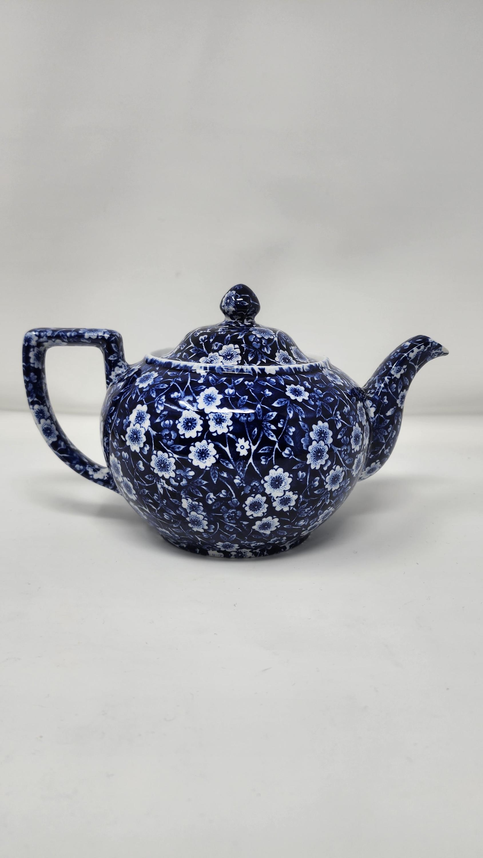 Burleigh Blue Calico Teapot - Etsy