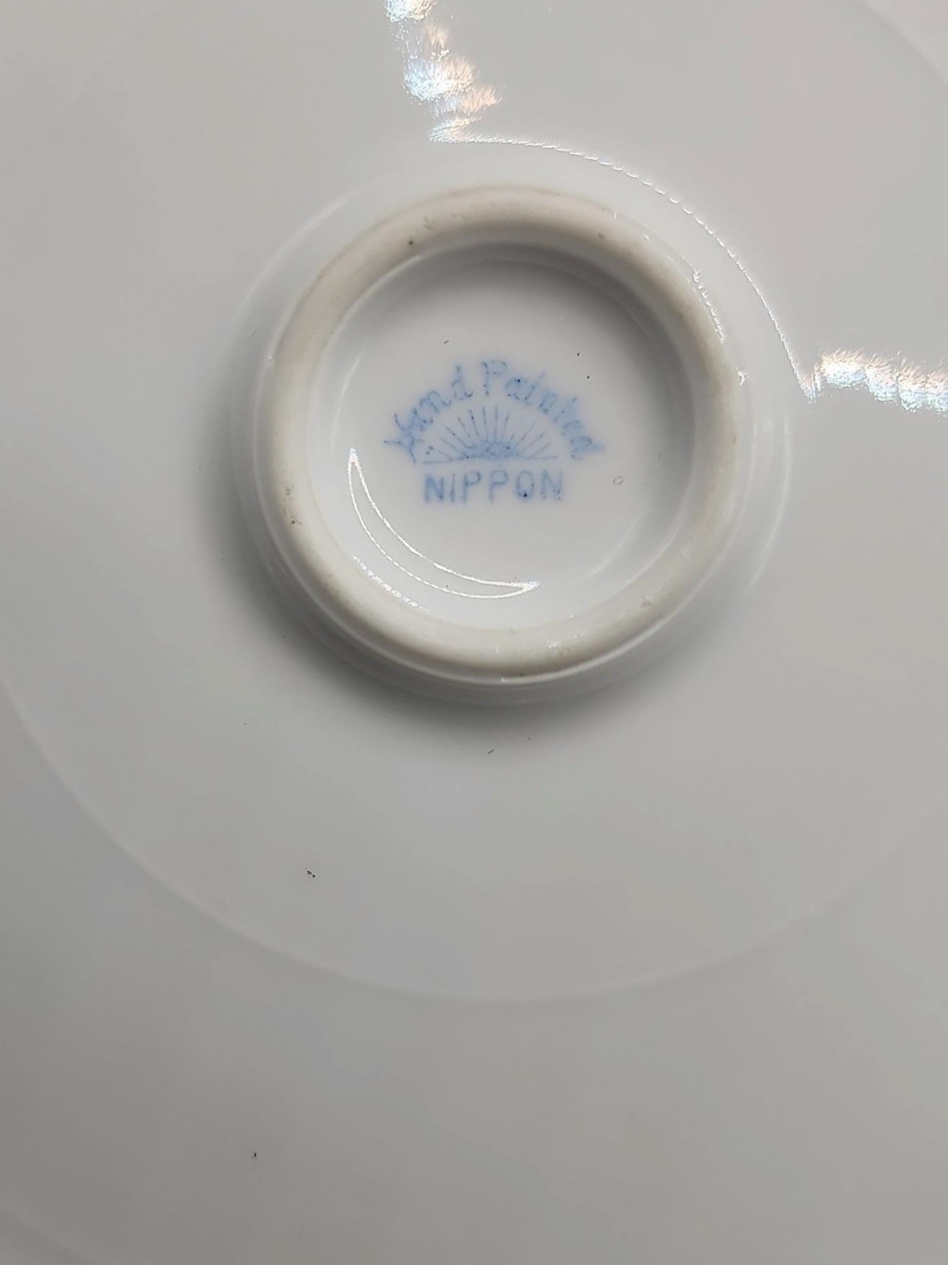 Hand Painted NIPPON Plate Platter Dish Trinkets - Open Handle Gold