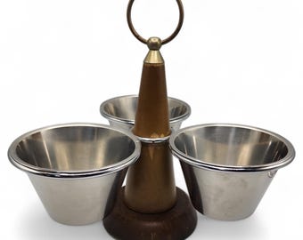 Mid Century Modern Gewürz Set Rosfritt Stal Schweden Teak / Edelstahl