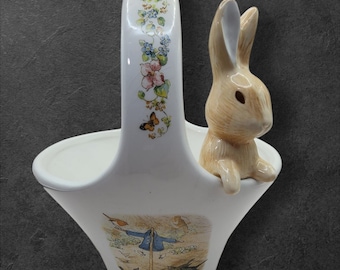 Peter Rabbit Cabbage Bowl , Ceramic Easter Decor, Basket Ornament