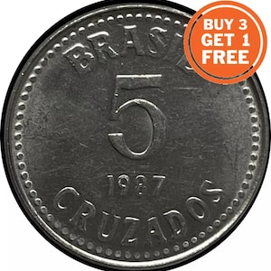 5 brasilianische Alcantara Münzen - Auswahl aus den Jahren 1986 - 1988 - Brasilien