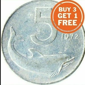 5 Italian lire coin italy choice of date 1951-1983 italy