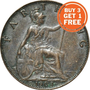 Farthing Edward coin choice of year 1902-1910