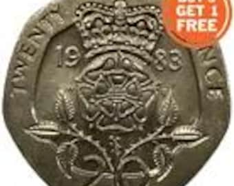 イギリス 1982年 20ペンス ピエフォー銀貨 バラ紋章 プルーフ イギリス 1982年 20ペンス ピエフォー銀貨 バラ紋章 プルーフ