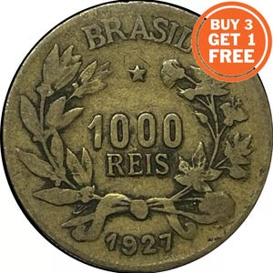 1000 Brazilian reis coin-choice of date from 1924-1931 Brazil/Brasil