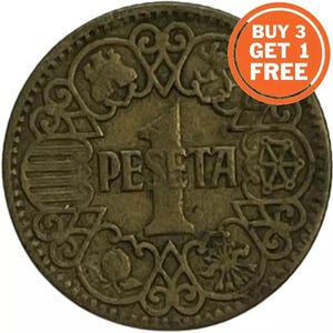 1 Peseta spanish coin- choice of date from 1944-1980 - Spain
