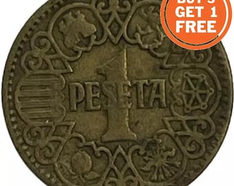 1 Peseta spanish coin- choice of date from 1944-1980 - Spain