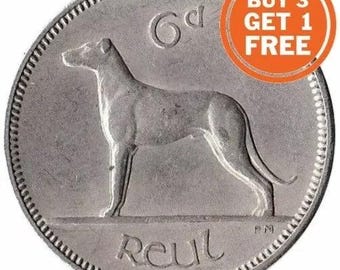 Ireland 6d sixpence pingin, irish eire choice of date 1928-1969