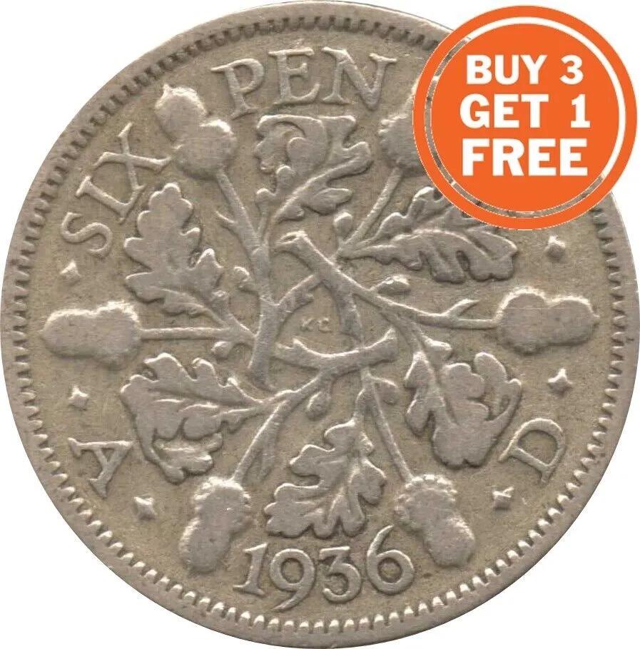 銀貨6ペンス ジョージ5世 1911年～1936年発行のコイン - Etsy 日本