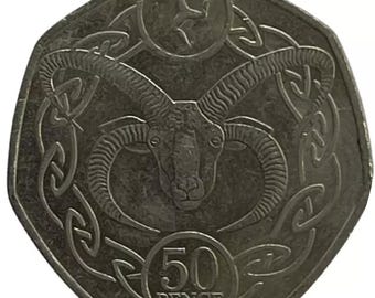 Isle of man 50p fifty pence- choice of year and die mark