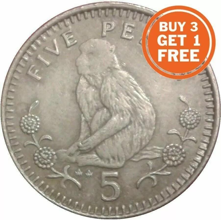 Gibraltar 5p five pence coins 1988 to 2017 choice of date