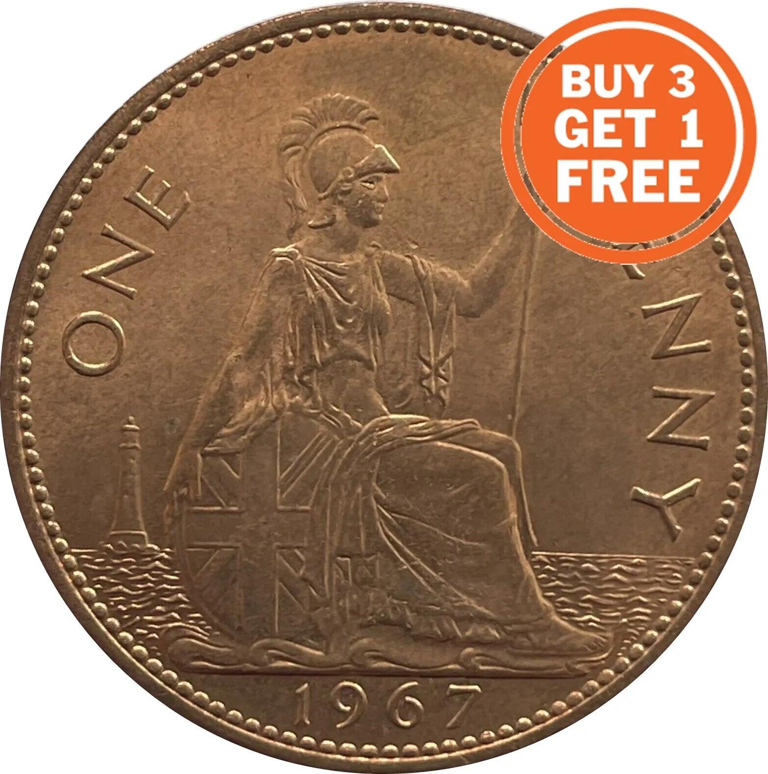 1967 one penny coin - Etsy 日本