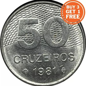 50 Brazilian Cruzeiros-choice of date from 1981-1986 Brazil/Brasil