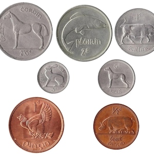 Ireland irish pre decimal coin collection half crown to half penny
