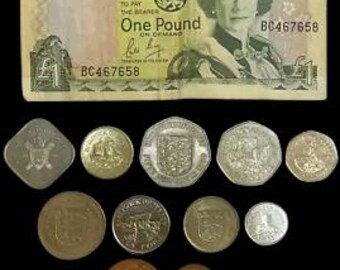 Jersey Münzsammlung 1fund-1p-Geldschein optional-11 Münzen gesamt
