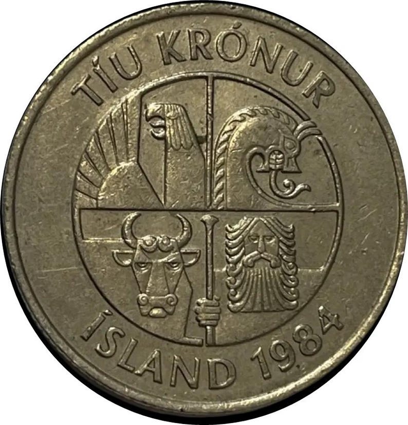 10 Iceland Kronur-choice of Date From 1984-2008-iceland - Etsy