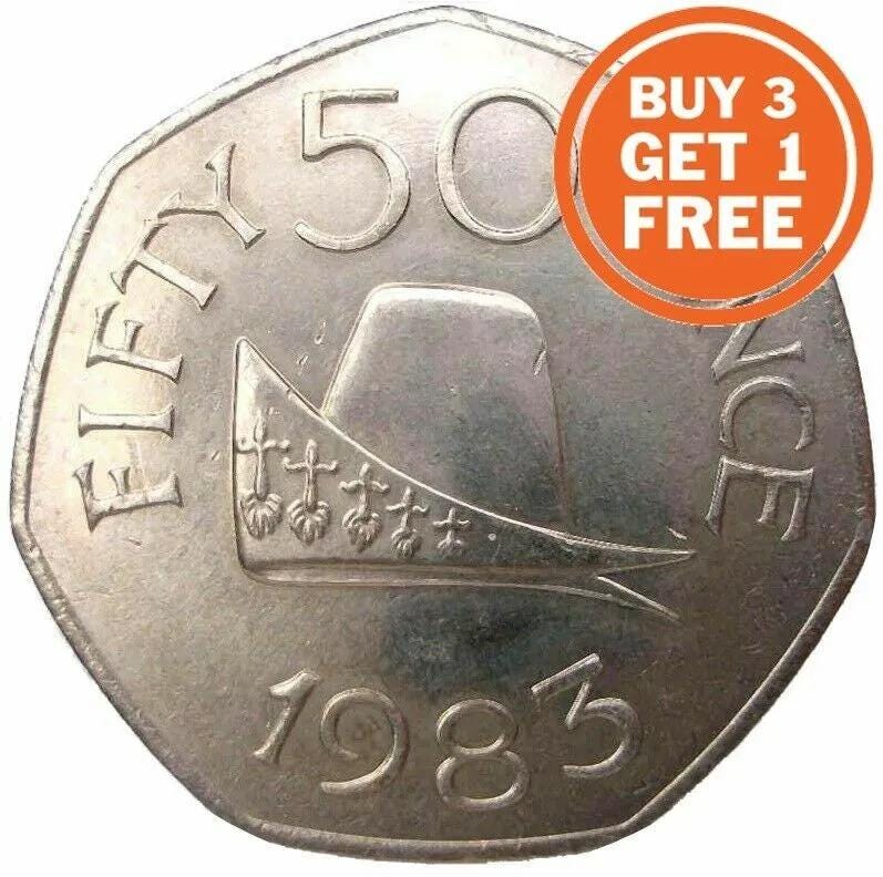1969年イギリス 新50ペンス白銅貨（ヤング・エリザベス）★PCGS MS64 1969年イギリス 新50ペンス白銅貨（ヤング・エリザベス）☆PCGS