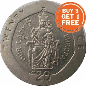 Gibraltar 20p-munten van twintig pence 1988-2017, datumkeuze