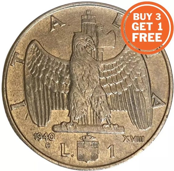 lira italiana Vittorio Emanuele III 1939-1942 scegli la data