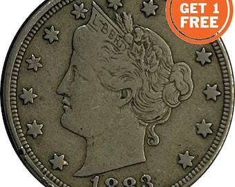 Moneda de 5 centavos de la Libertad de Estados Unidos, con fecha a elegir entre 1883 y 1912