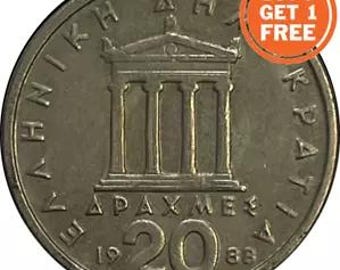 ★未使用 194*年 ギリシャ 5 ドラクマ 2連番 アンティークレトロ3 ギリシャコイン ギリシャ 5ドラクマ | アリストテレス | 1976 - 1980