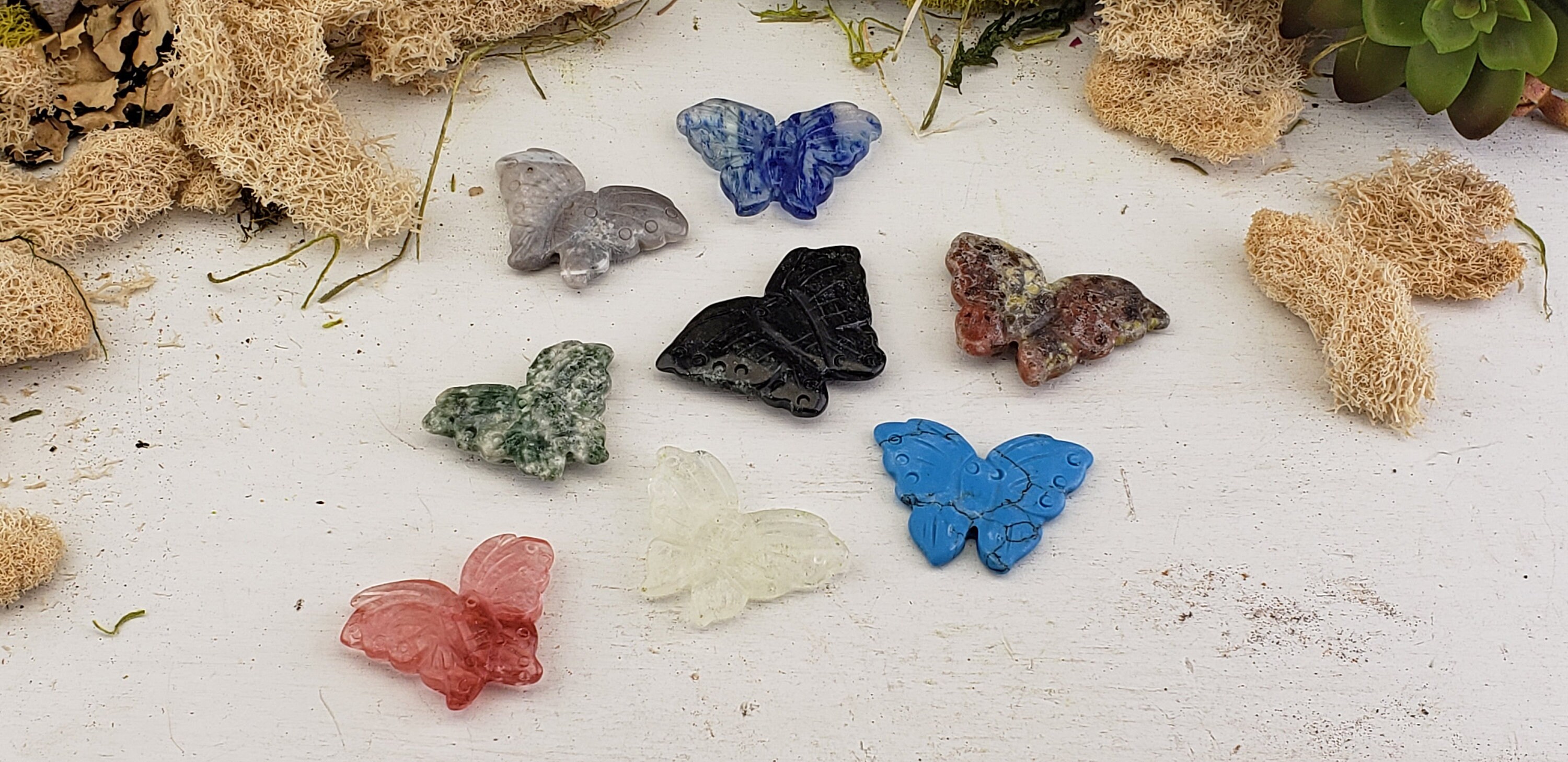 Gemstone Butterfly Totem Animal Carving Bead Etsy