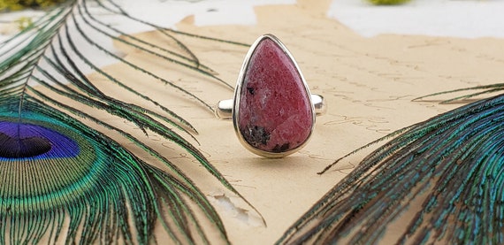 Vintage Sterling Silver Rhodonite Gemstone Ring