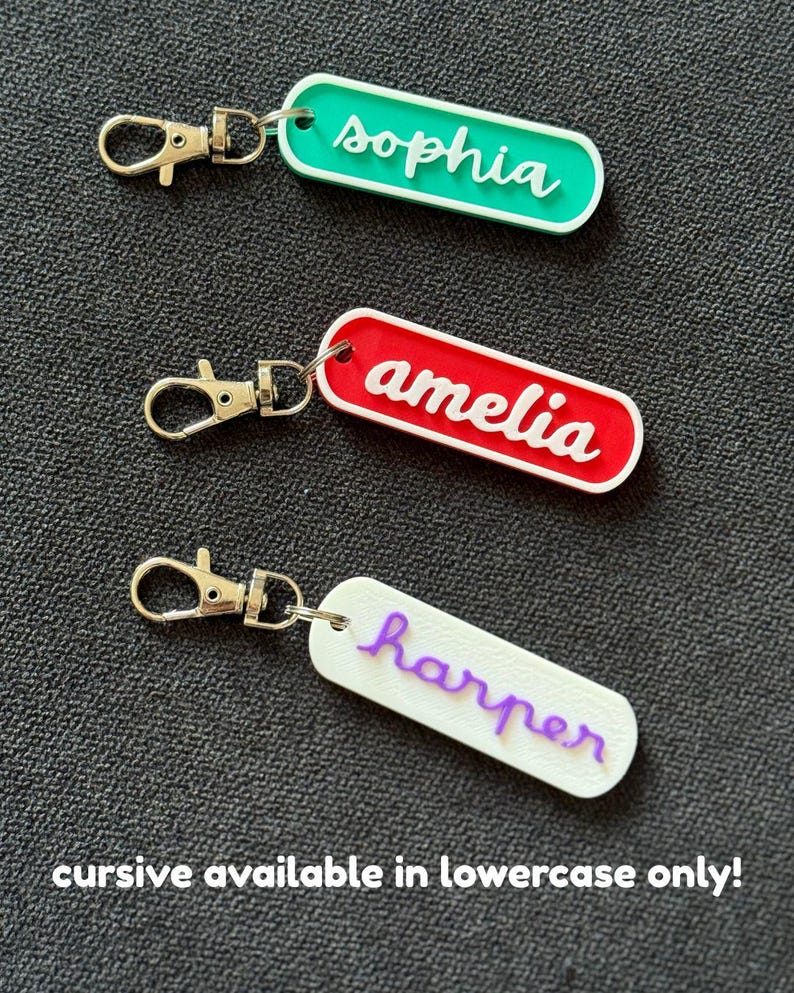 Personalized 3D Printed Name Keychain L Custom Backpack Tag - Etsy