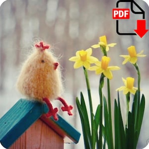 Modèle de poussin de Pâques à tricoter, décorations de Pâques en tricot