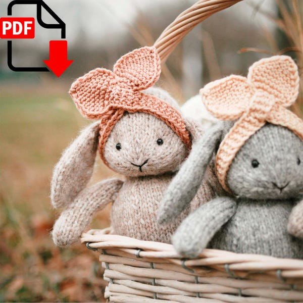 Lulu het kleine konijntje. Breipatroon. Gebreid konijntje. Tutorial over gebreide speelgoed. DIY knuffel voor pasgeboren fotorekwisiet.
