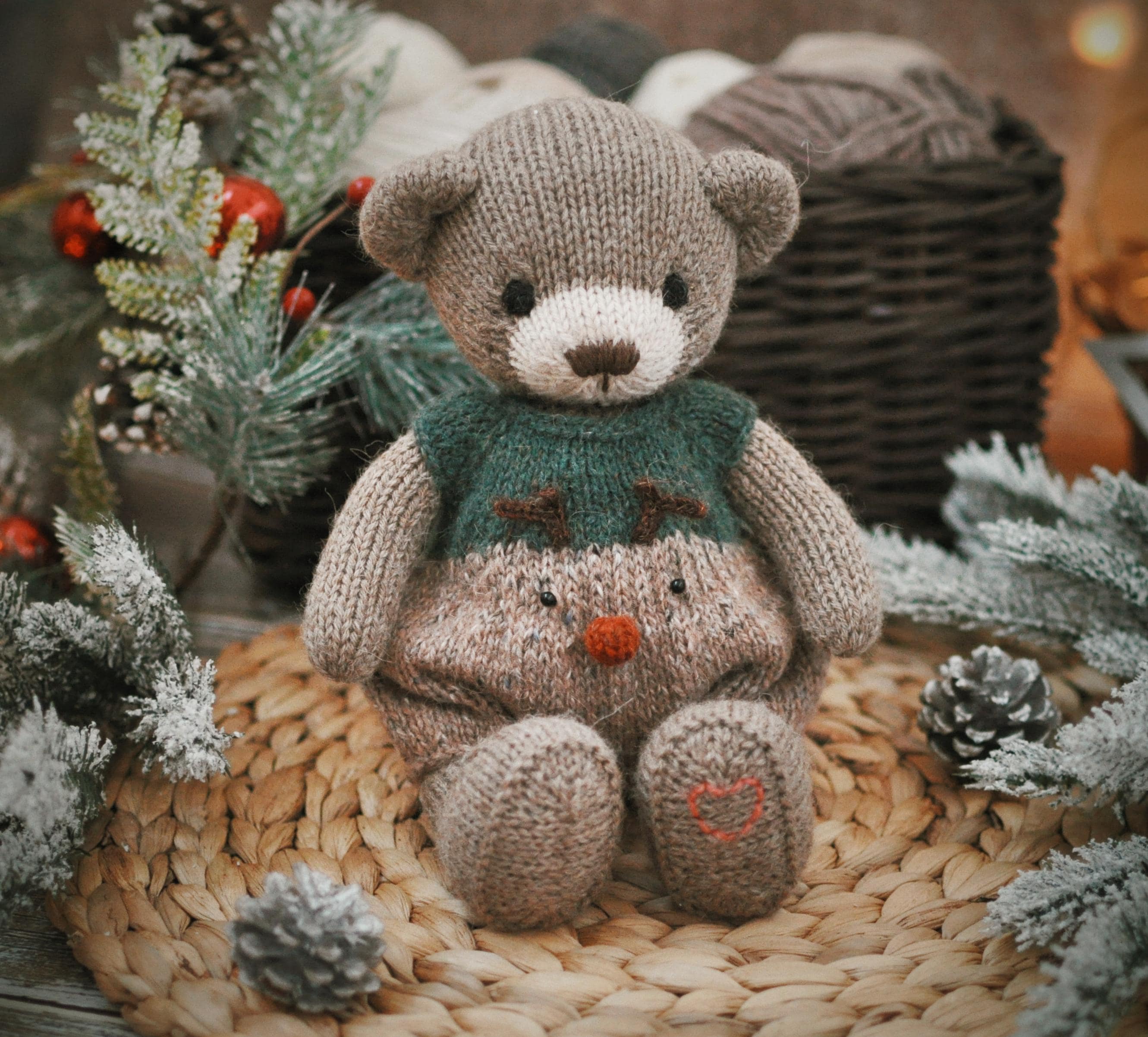 Christmas Bear. KNITTING Pattern. Bear With the the Romper and the ...