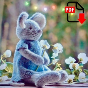 Mouse Kitsy KNITTING pattern, knitted animal pattern