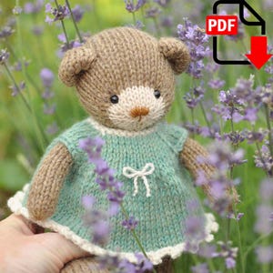 Coco e Toto gli orsi. Modello KNITTING. Orso con abito, tuta, pantaloncini e maglione. Due modelli: metodi piatti e rotondi.