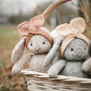Knitted Grey Rabbit Lulu the Littile Bunny. KNITTING Pattern. Knitted Bunny. Knitted Toy ...
