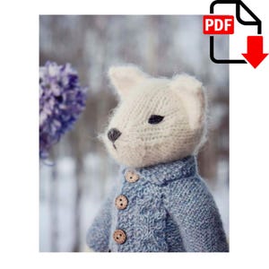 Cat Dominique KNITTING pattern, stuffed animal patterns